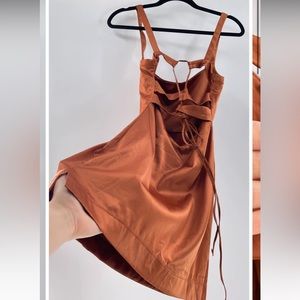Free People satin mini dress (otter)